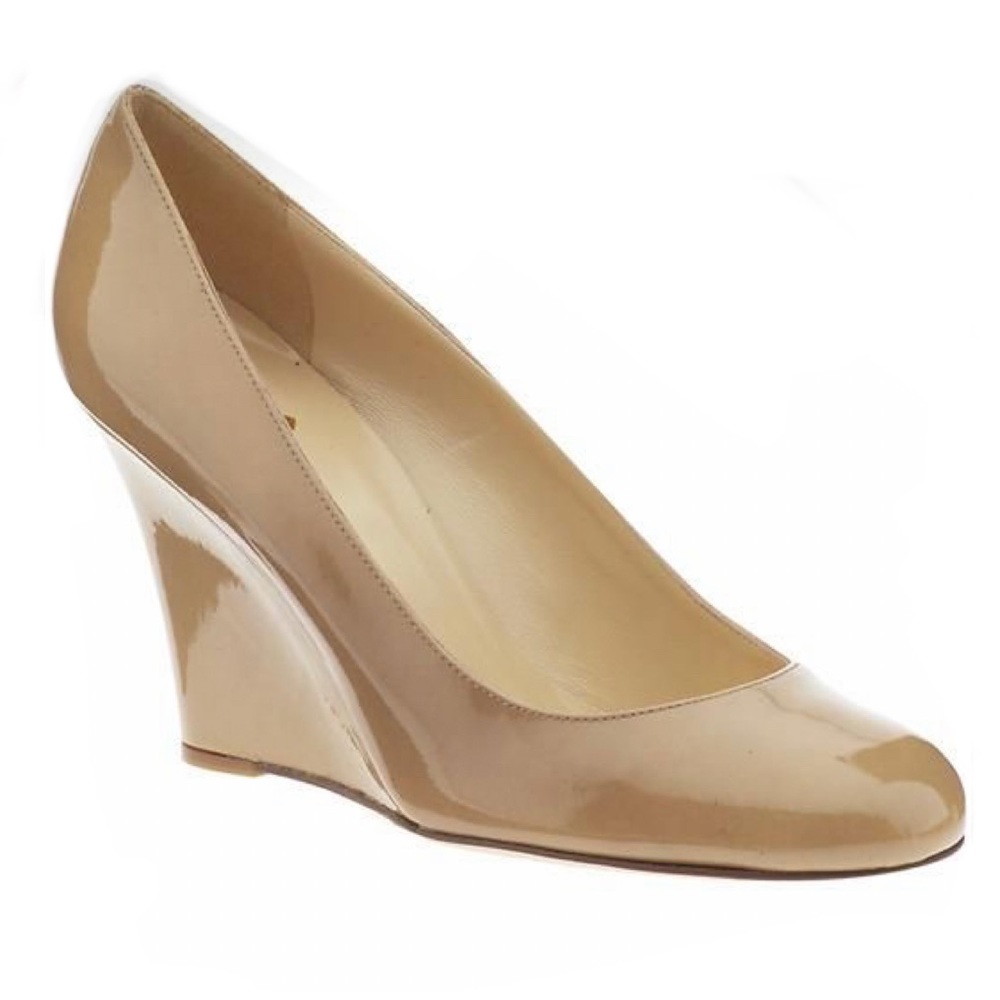 Kate Spade Nude Patent Pump Wedges 9.5B